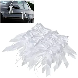 Willingood 60 St ̈1ck Antennenschleifen Autoschleifen Autoschmuck Dekoration f ̈1r Hochzeit [Wei?]
