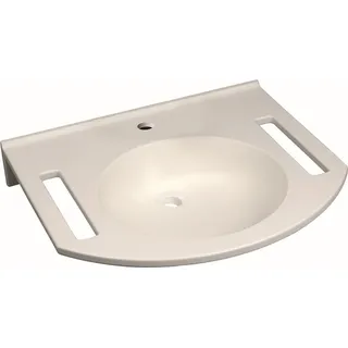 Geberit Waschtisch PUBLICA 600 x 550 mm, mit Hahnloch, ohne Überlauf mit Ausschnitten zum Festhalten weiß