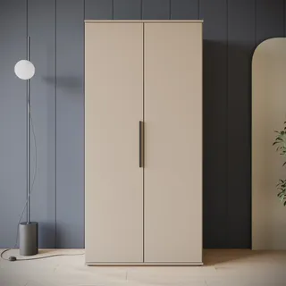 INOSIGN »LAGOS Wäscheschrank, Garderobe, schwarze Griffe, Made in Europe«, Moderner Drehtürenschrank, FSC-zertifiziert, melaminbeschichtet beige