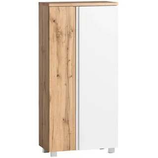Held Midischrank Varese 65 x 130 cm Weiß/Eiche