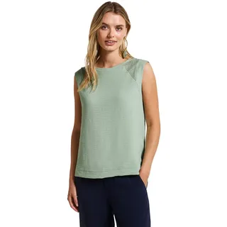 STREET ONE Damen A323559 Top mit Mesh-Details, Soft Jade Green, 40