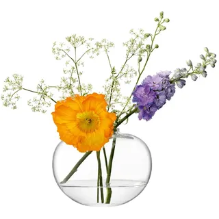 LSA Blumenvase, gebogen, 15 cm, transparent, mundgeblasenes und handgefertigtes Glas, FW37