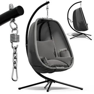 CASARIA Hängesessel mit Gestell XXL Outdoor - Grau
