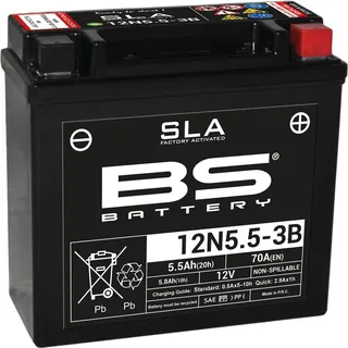 BS BATTERY SLA Wartungsfreie Batterie Werkseitig aktiviert - 12N5.5-3B
