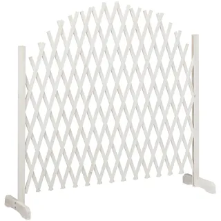 Relaxdays Rankgitter ausziehbar 200 x 98 x 30 cm Weiß