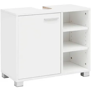Wohnling Waschbeckenunterschrank WL5.341 60x55x32cm Weiss Badschrank - Weiß