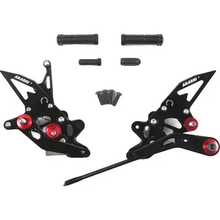 Motorradfußrasten, CNC-bearbeitet, verstellbares Design, Schwarz