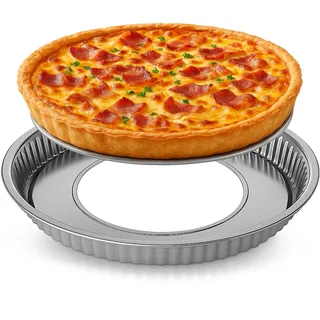 immer Backform Edelstahl Kuchenform Springform, unbeschichtet PFAS-frei aus 18/8-Edelstahl Spülmaschinenfest (Quiche-Tart)
