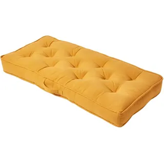 Homescapes Sitzauflage für Zweisitzer-Sofa 100 x 48 cm – dickes Sitzkissen senfgelb , Textil , Füllung: Polyester , Rechteckig , 100x10x48 cm , Oeko-Tex® , Heimtextilien, Wohntextilien, Sitzkissen