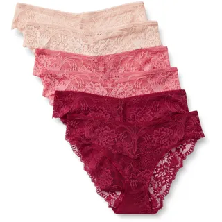 Amazon Essentials Damen Stretch-Höschen mit Galonspitze in den Ausführungen Bikini, Hipster, Tanga und High Waist, 6er Pack