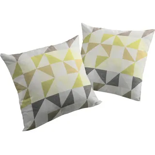 Dekokissen WIRTH "Berlare" Gr. 2, grün (grün, kreise), B:50cm L:50cm, Baumwolle, Polyester, Dekokissen_Sitzkissen_Kissenhüllen, Dekokissen, Kissenhülle ohne Füllung, 2 Stück