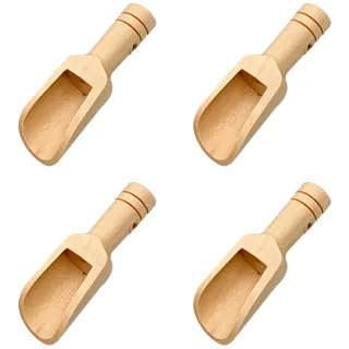 4 Stück Badesalzlöffel, Mini-Holzlöffel, Kleiner Löffel Für Gläser, Salzlöffel, Zuckerlöffel, Glaslöffel, Hölzerner Salzlöffel, Wiederverwendbar Zum Schöpfen Von Salz, Gewürzen Und Mehr