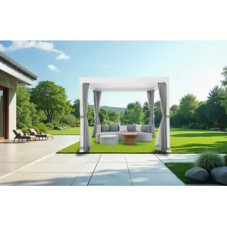 Konifera Palma 3,04 x 2,44 m inkl. Seitenteile Weiß/Grau