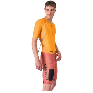 Castelli Unlimited Kurzärmliger Rennanzug - Orange / Hot Sauce / Black - M