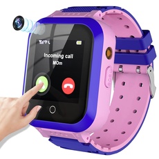 EURHOWING 4G Smartwatch für Kinder,Kinderuhr mit GPS und Anruf Funktion,Uhr Telefon für Mädchen Jungen Touchscreen mit Musik Player,Spiel,Kamera,Taschenlampen,Wecker,Smart Watch Telefonieren Geschenk