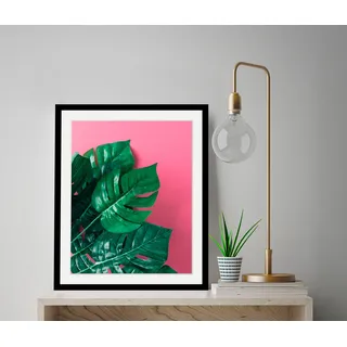 Bild QUEENCE "Human Nature", grün (farbe rahmen: schwarz, farbe bild(er): grün), B:40cm H:50cm, Acrylglas, Holz, Papier, Bilder, Bild, HD Premium Poster-Druck inkl. Holzrahmen