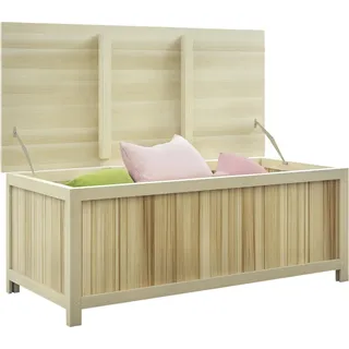 Outdoor Aufbewahrungstruhe aus Holz - Gartenbox - Wasserdicht - 172 L - Deckel mit Scharnieren - 120×55×45 cm - Naturholz