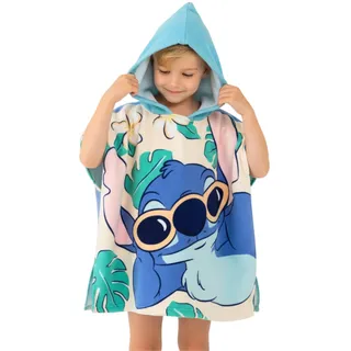 Disney Stitch Jungen Poncho Handtuch, Strandtuch, Kapuzenbadetuch, Kinder Schwimmhandtuch