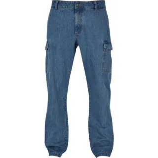 URBAN CLASSICS - Straight-Leg Cargo Jeans - W30 - Blau