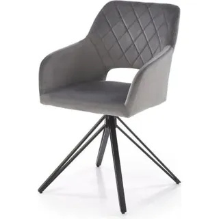 Schalenstuhl K535 57x86x60cm mit Armlehnen Esszimmer Wohnzimmer grau - Grau