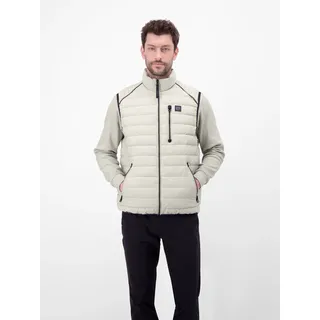 Steppweste LERROS "Steppweste mit Fütterung, sportiv geschnitten", Herren, Gr. L, pearl grau, 100% Polyester, Westen Steppweste