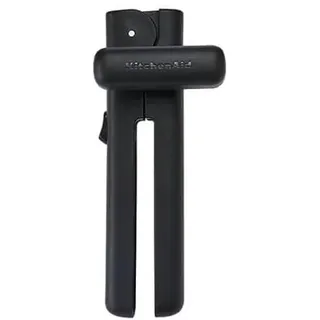 KitchenAid Dosenöffner, mattschwarz, robust, manuell, mit Edelstahlklinge, mit Verriegelungsmechanismus, Küchenutensil mit ergonomischem Griff, 18 cm