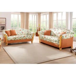 Home Affaire »Milano, bequem durch Federkern, Landhaus Stil, geschwungene Armlehnen« 2 Stk. tlg. 2-Sitzer und 3-Sitzer,