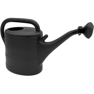 Kunststoff Gießkanne 10 Liter - anthrazit - Gartengießkanne mit Abnehmbarer Brause - Kanne für Haus und Garten zur Bewässerung für Pflanzen