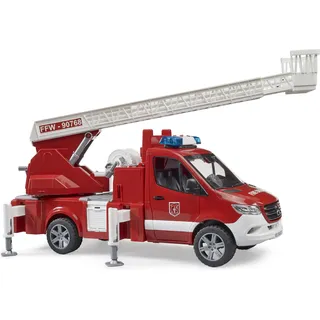 Bruder MB Sprinter Feuerwehr mit Drehleiter, Pumpe und Light & Sound Modul (02673)