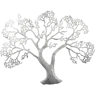 Gilde Wand Deko Wandrelief Baum silberfarben ca. 78x62cm