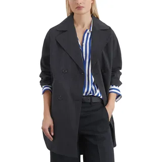 Marc OߴPolo Damen Trenchcoat mit Reverskragen Relaxed Fit, Blau (Deep Night Blue), 36