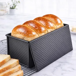 Generisch Brotbackform mit Deckel, Antihaftbeschichtet, Kohlenstoffstahl Toastbrotform, Kastenform mit Belüftungslöchern 2,6 L