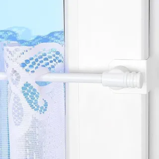 Gardinenstange "Basic" Fix-Klick, ausziehbar, weiß, Klemmstange, Spannfix, inkl. Fensterhaken/Befestigung, Klemmbereich von 15-20 mm, verschiedene Längen (55-80 cm ausziehbar)