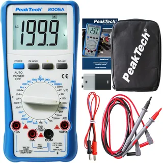 Peaktech P 2005 A Digital Multimeter mit LCD-Anzeige – 2000 Counts – CAT III 1000V – Blau