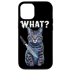 Hülle für iPhone 14 Halloween Katze Messer Design Witzige Tier Katzen