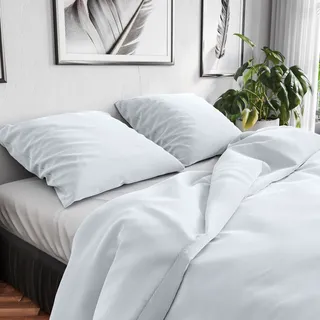 Wolkenfeld Renforcé unifarben Weiß 135 x 200 cm + 2 x 80 x 80 cm