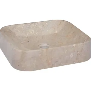 The Living Store Waschbecken Grau 40x40x10 cm Marmor - Grau