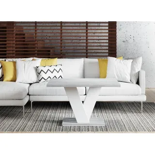 Couchtisch JERSIS – weiß / Stein - Grau