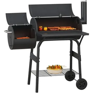 casa.pro Holzkohlegrill Arielli 115 x 110 x 64 cm Schwarz 