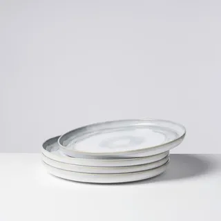 gipfelstück Teller-Set Tiefer See 28 cm grau/weiß 4er Set