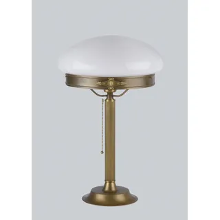 Licht-Erlebnisse Jugendstil Tischleuchte Z17 E27 aus Echtem Messing Glas