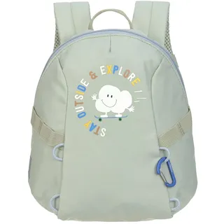 Lässig Kinderrucksack für Kita Kindertasche Krippenrucksack mit Brustgurt, 20 x 9.5 x 24 cm, 3,5 L/Tiny Backpack Outdoor Cloud light khaki