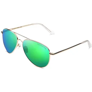 CLANDESTINE - Sonnenbrille A10 Gold Green - Verspiegelte Nylon Gläser und Edelstahlrahmen - Sonnenbrille für Männer und Damen - Mit Smart Vision Technology - Bessere Sicht und Geringere Blendung