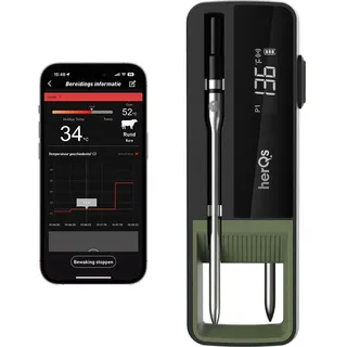 herqs Grillthermometer Double Max schwarz wasserdicht
