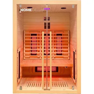 HOME DELUXE – Infrarotkabine SONORA M – 135 x 105 x 190 cm - für 1- 2 Personen, 6 Vollspektrumstrahler, Holz: Hemlocktanne I Infrarotsauna, Sauna, Wärmekabine, Infrarot