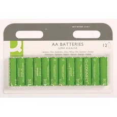 Q-Connect AA-Batterie (12 Stk., AA), Batterien + Akkus