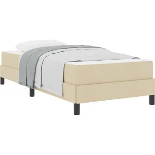 Boxspringbett mit Matratze Creme 100 x 200 cm Stoff - Creme