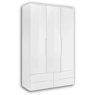 SchlafKONTOR Pol Power Spice Kleiderschrank Holzwerkstoff Melaminbeschichtet Weiß hochglanz