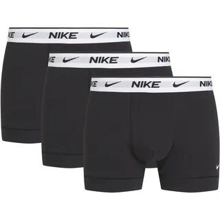 Trunk NIKE UNDERWEAR "TRUNK 3PK", Herren, Gr. S (46), 3 Stk., schwarz-weiß (schwarz, weiß wb, weiß), Jersey, Obermaterial: 95% Baumwolle, 5% Elasthan, mehrfarbig, körpernah, Unterhosen Trunk, mit Logo-Elastikbund