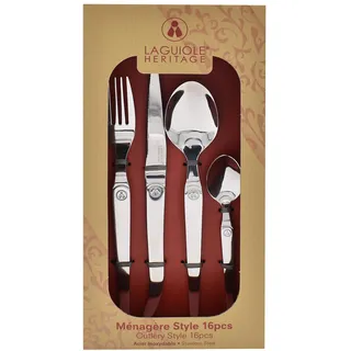 Laguiole Besteck-Set, 16-teilig, Edelstahl, Silber